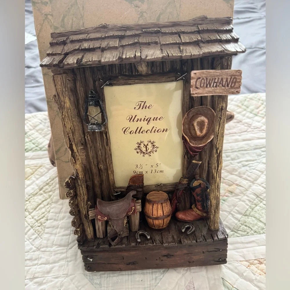 Rustic Western Light Up Picture Frame Cowboy Ranch Decor Lantern Cowhand Cabin - Picture 2 of 11